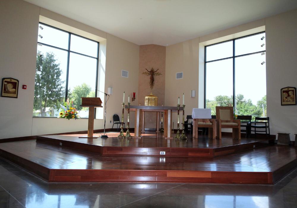 church interior of the altar