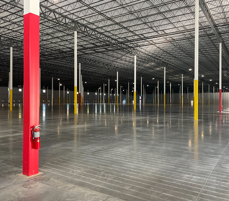 interior of a large warehouse building