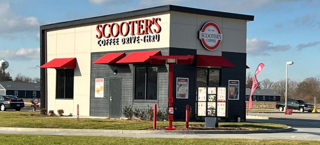 Scooter's coffee shop with drive-through