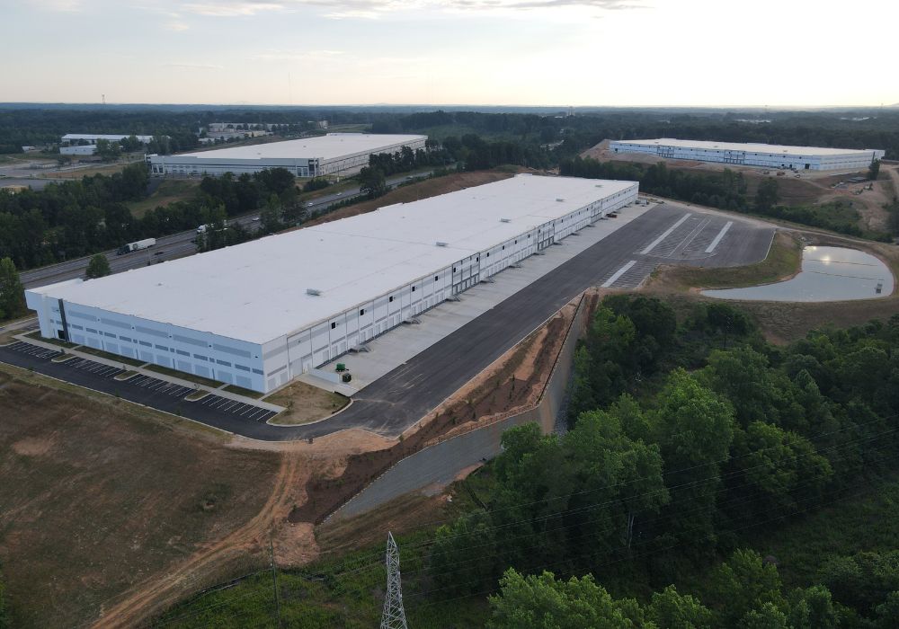 A large white distribution center