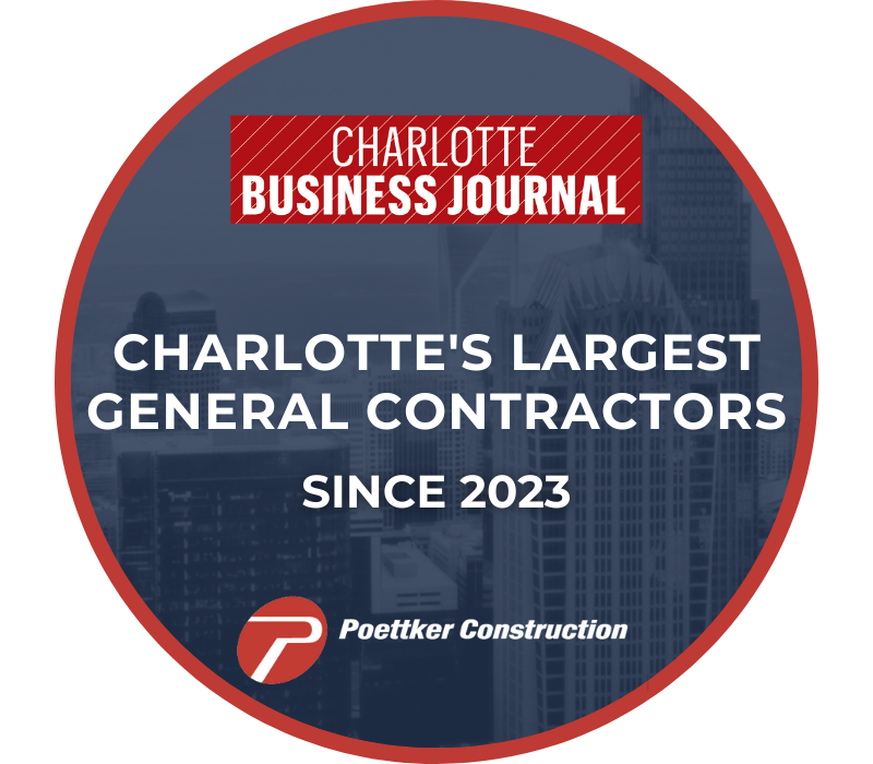 Round emblem with a red Charlotte Business Journal logo
