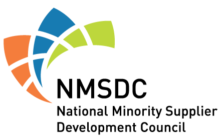 Logo with orange, blue and green squares