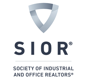 Silver upside-down triangle with the acronym SIOR beneath it