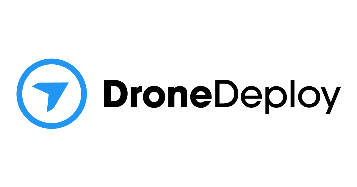 Black logo with a blue circle with a blue arrow in the center