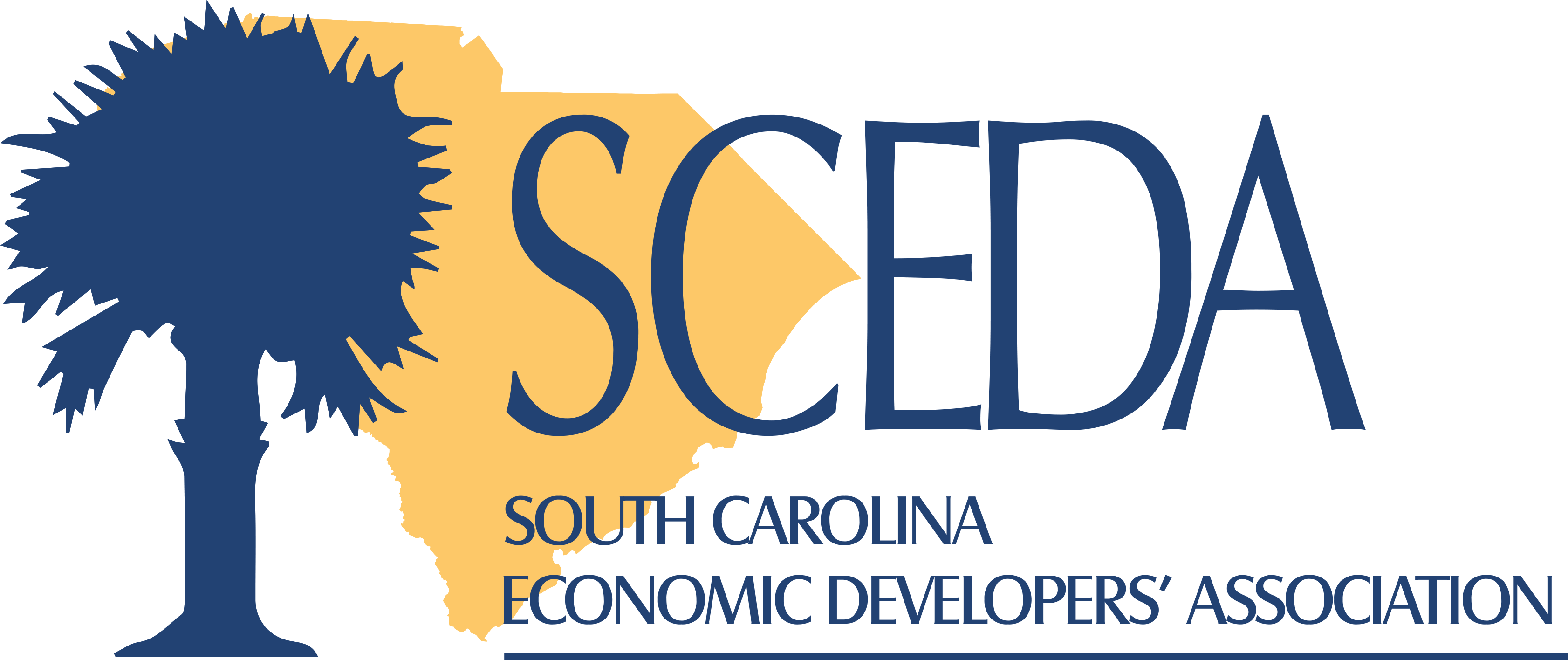 Logo with a blue tree and an orange South Carolina