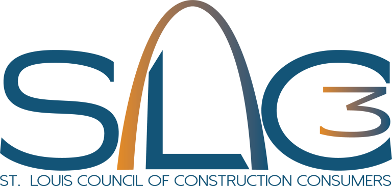 The acronym SL3C with a orange and blue St. Louis Arch