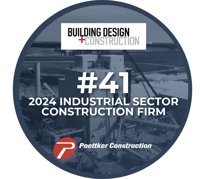 Graphic that reads #41 2024 Industrial Sector Construction Firm