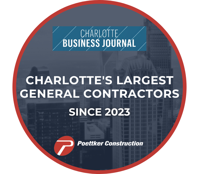 Round emblem with a red Charlotte Business Journal logo