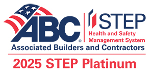 Associated Builders and Contractors (ABC) logo and the words 2025 STEP Platinum