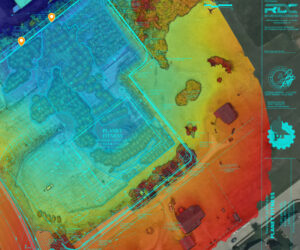 Heat map aerial view of a construction site