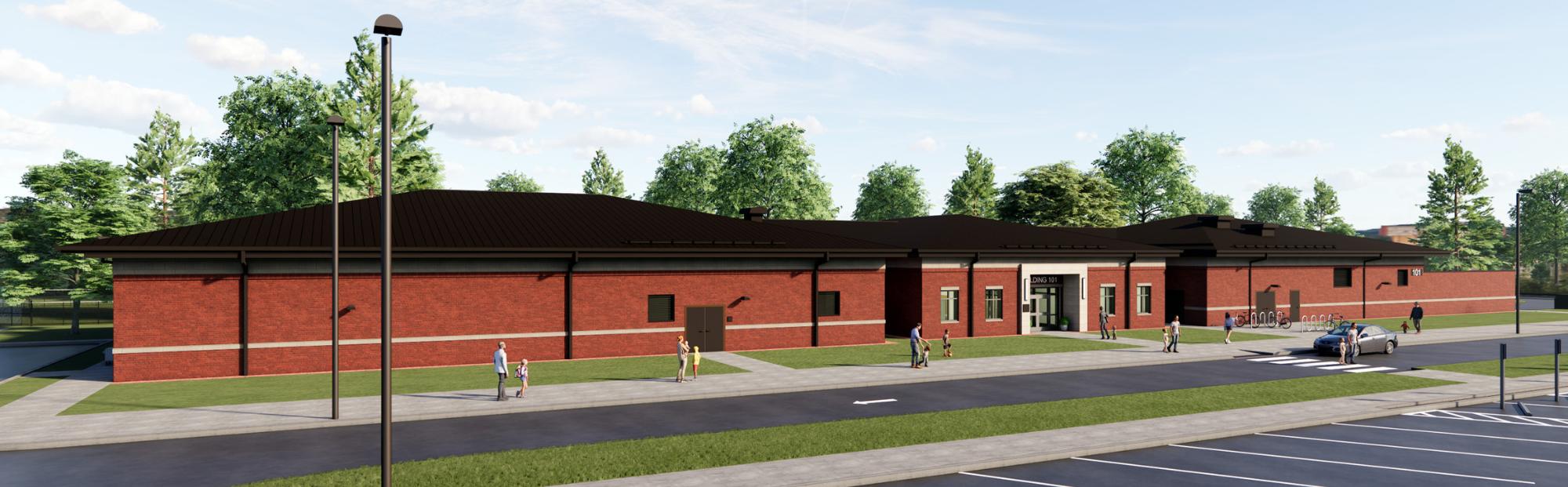 WPAFB SAC CDC_Website Hero_2000x621 one-story red orange brick building