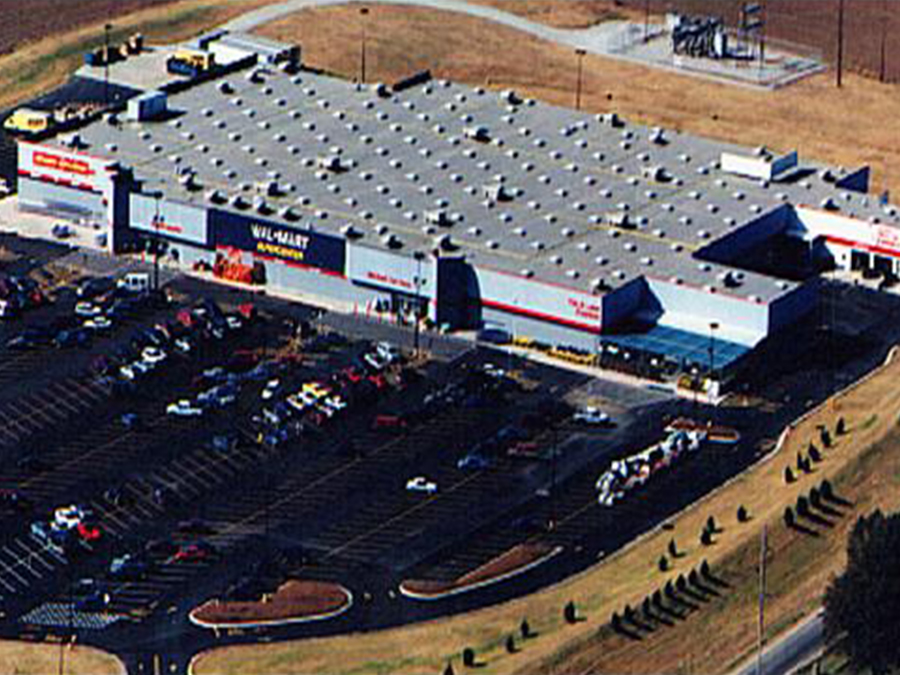 Aerial view of a 1998 Wal-mart