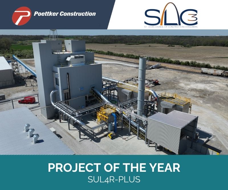 Picture of an industrial manufacturing facility with the words "Project of the Year: SUL4R-PLUS"
