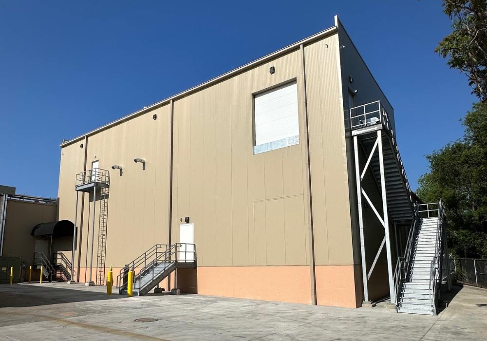 tan pre-engineered metal building