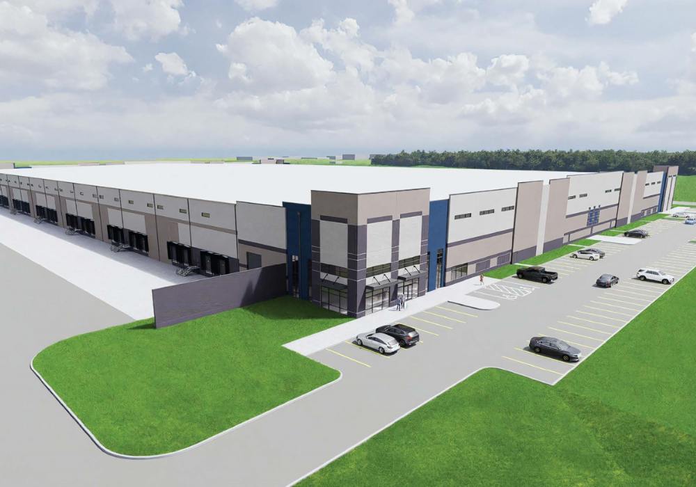 exterior rendering of a distribution warehouse