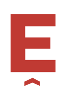 A large red letter E