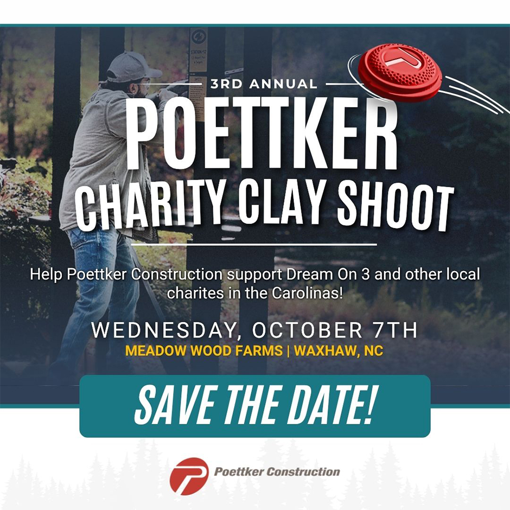 PCC Clay Shoot Save The Date-2026-10 A save the date graphic for the 2026 Poettker Charity Clay Shoot
