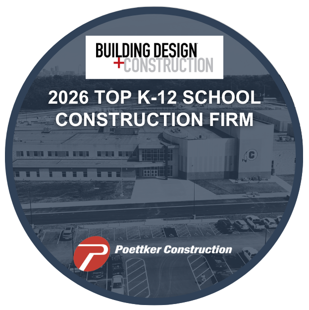 Round award emblem with Building Design+Construction logo