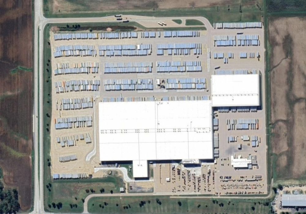 Aerial view of distribution center