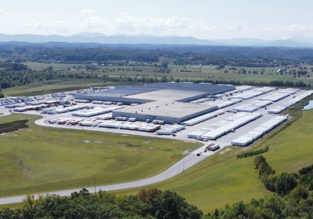 Aerial view of a distribution center